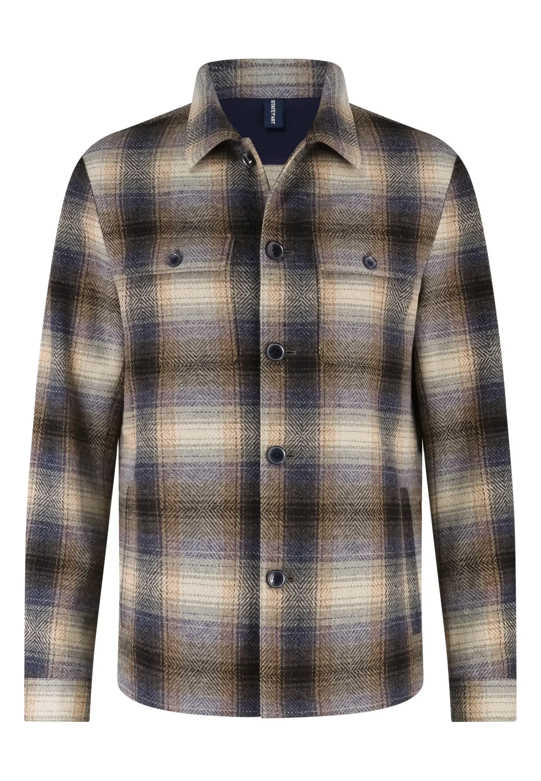 Geruit overshirt met klepzakken Overshirts|Overhemden