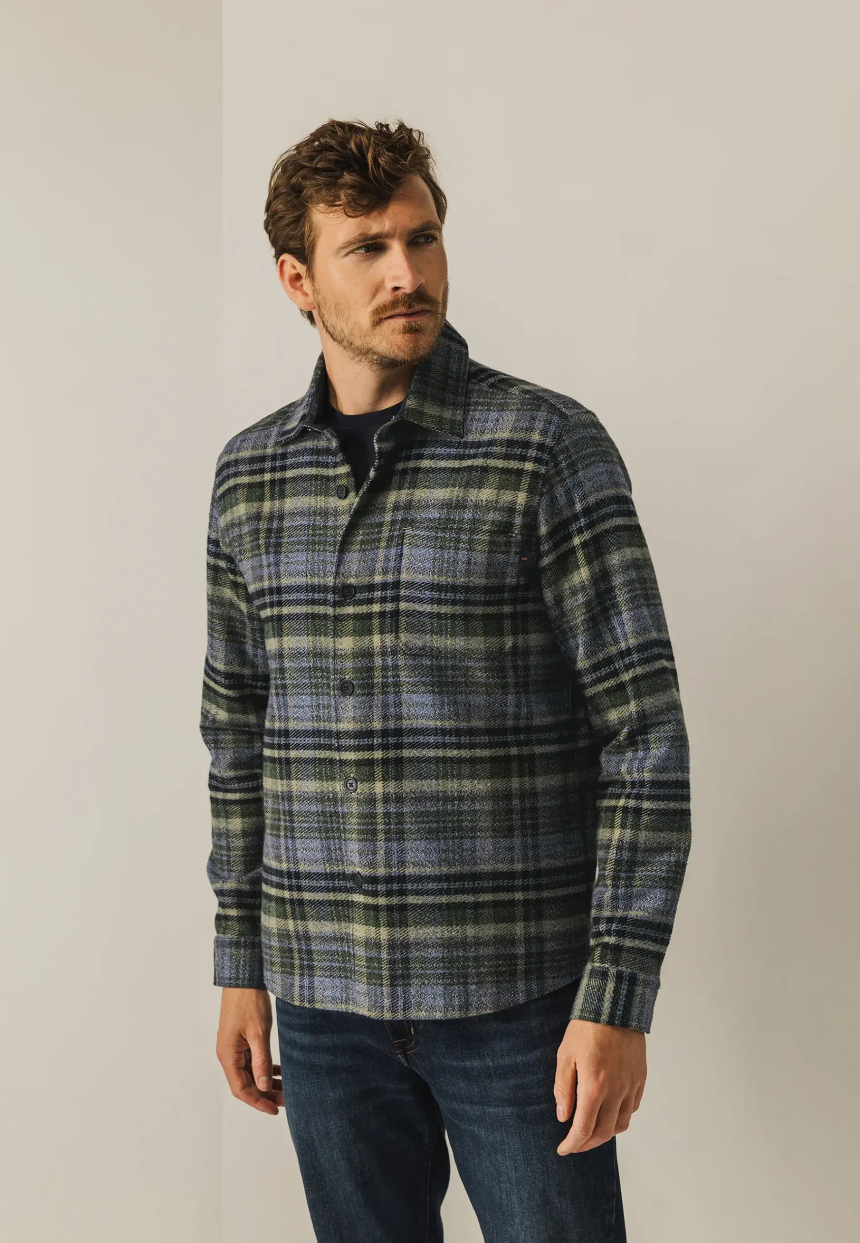 New Geruit overshirt van twillstof Overshirts|Overhemden
