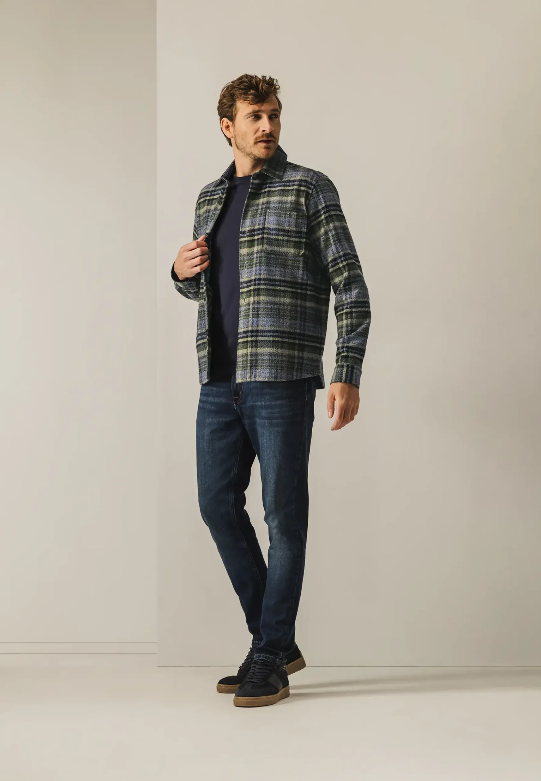 New Geruit overshirt van twillstof Overshirts|Overhemden