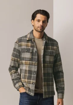 Outlet Geruit overshirt van wolmix Overshirts|Overhemden