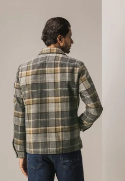 Outlet Geruit overshirt van wolmix Overshirts|Overhemden