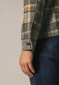 Outlet Geruit overshirt van wolmix Overshirts|Overhemden