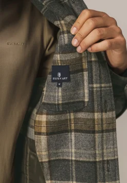 Outlet Geruit overshirt van wolmix Overshirts|Overhemden