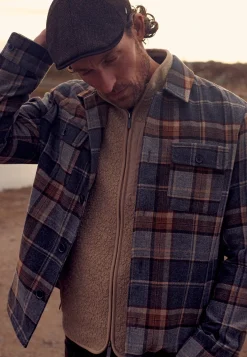 Outlet Geruit overshirt van wolmix Overshirts|Overhemden