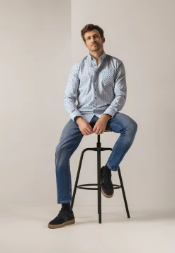 Gestreept overhemd met borstzak Overhemden