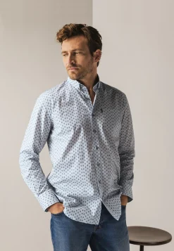 Gestreept overhemd met borstzak Overhemden