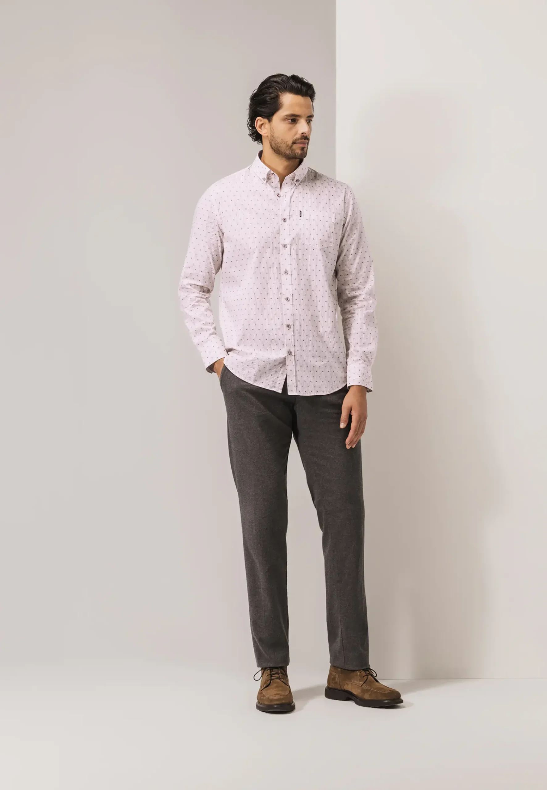 Gestreept overhemd met borstzak Overhemden