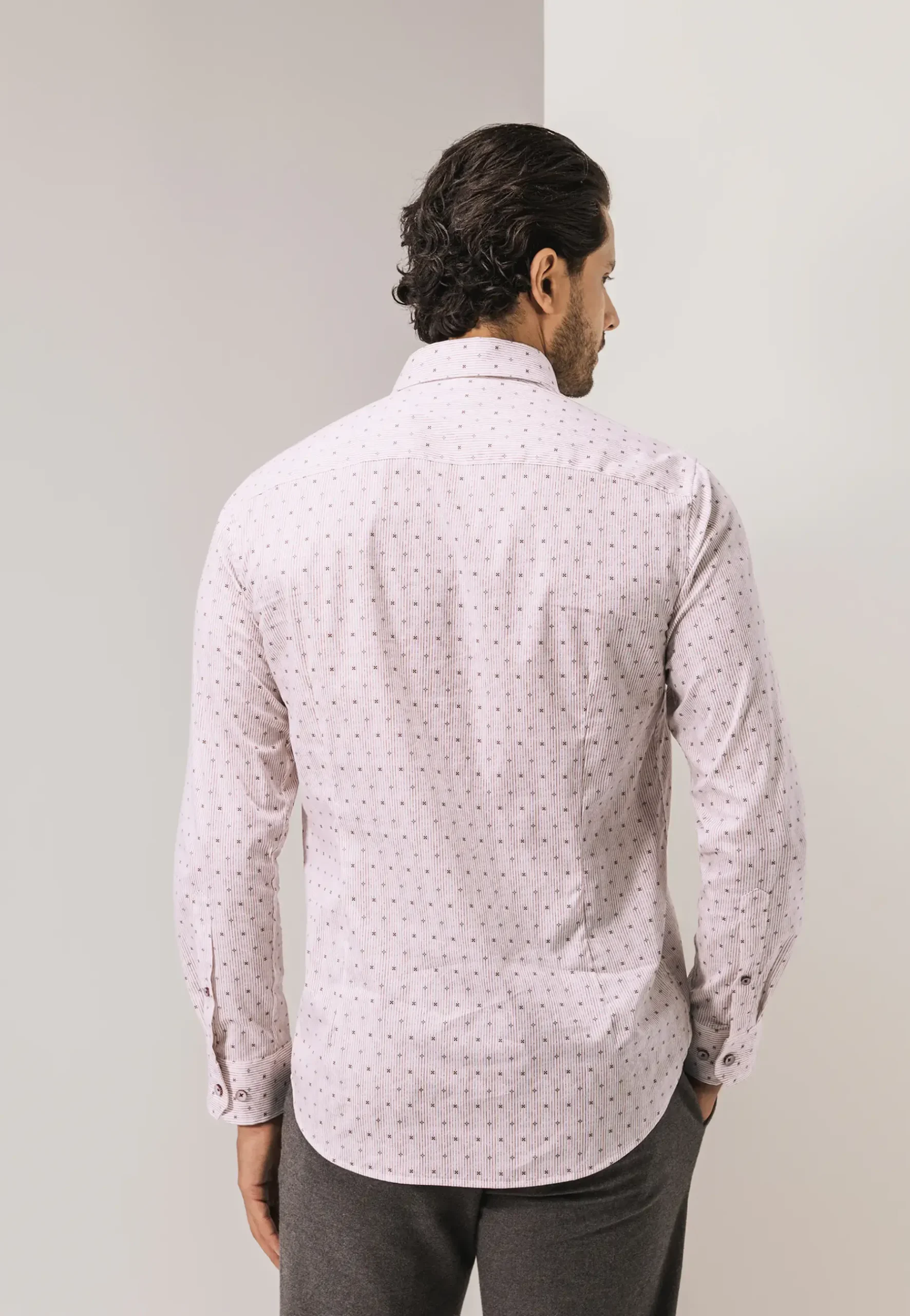 Gestreept overhemd met borstzak Overhemden