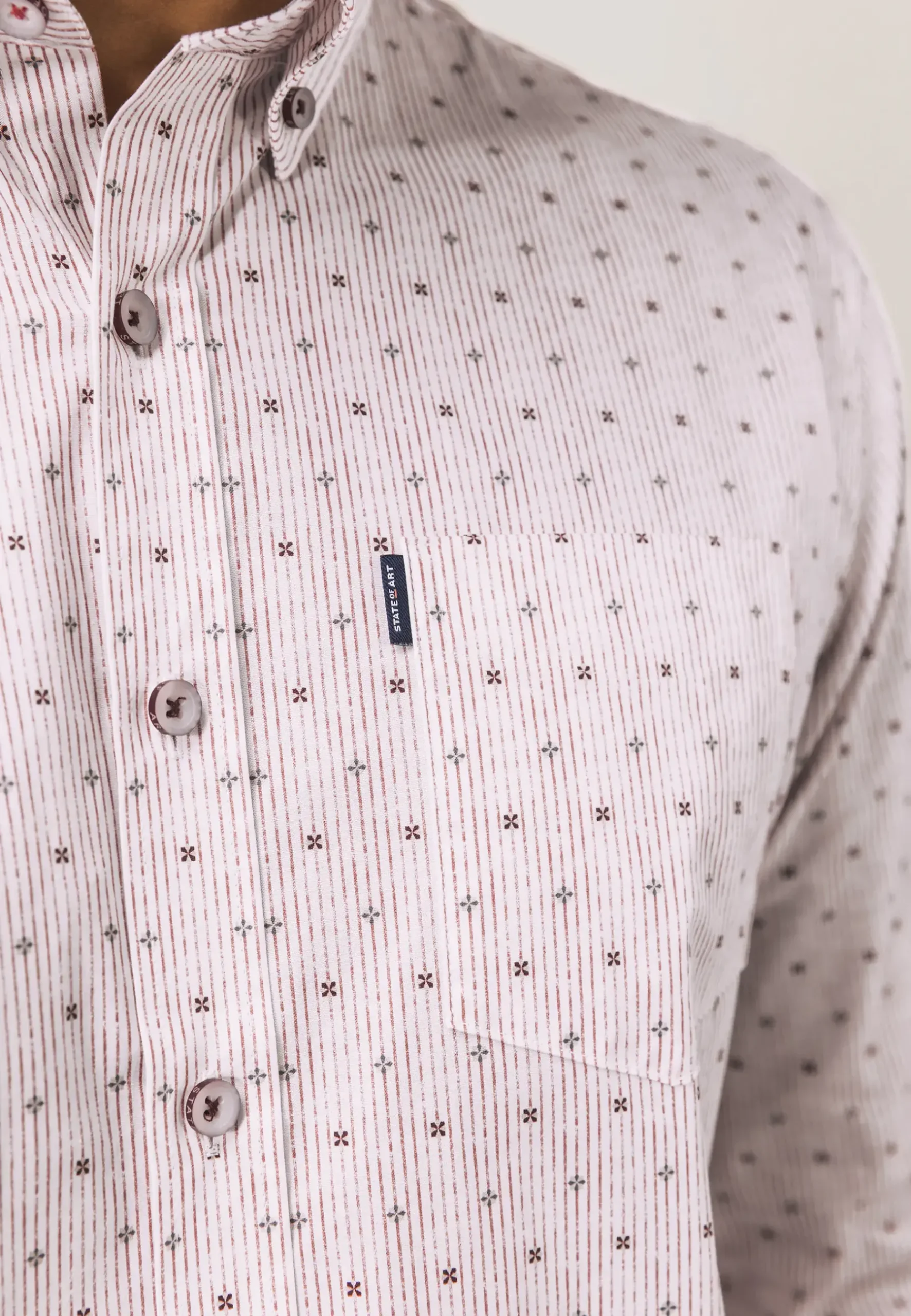 Gestreept overhemd met borstzak Overhemden