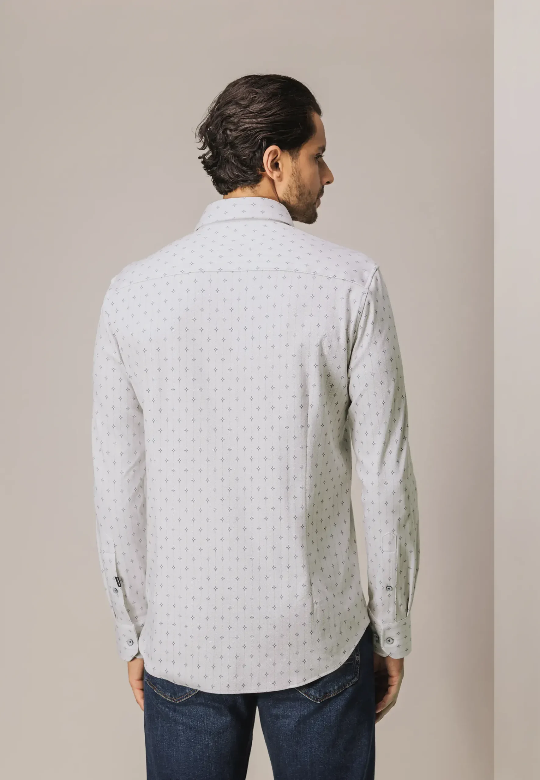 New Gestreept overhemd van jerseystof Overhemden