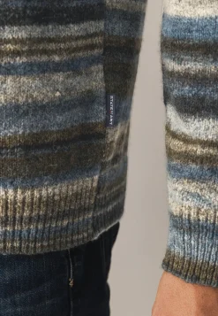 Discount Gestreepte trui met halve rits Truien