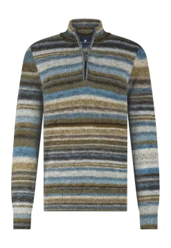 Discount Gestreepte trui met halve rits Truien