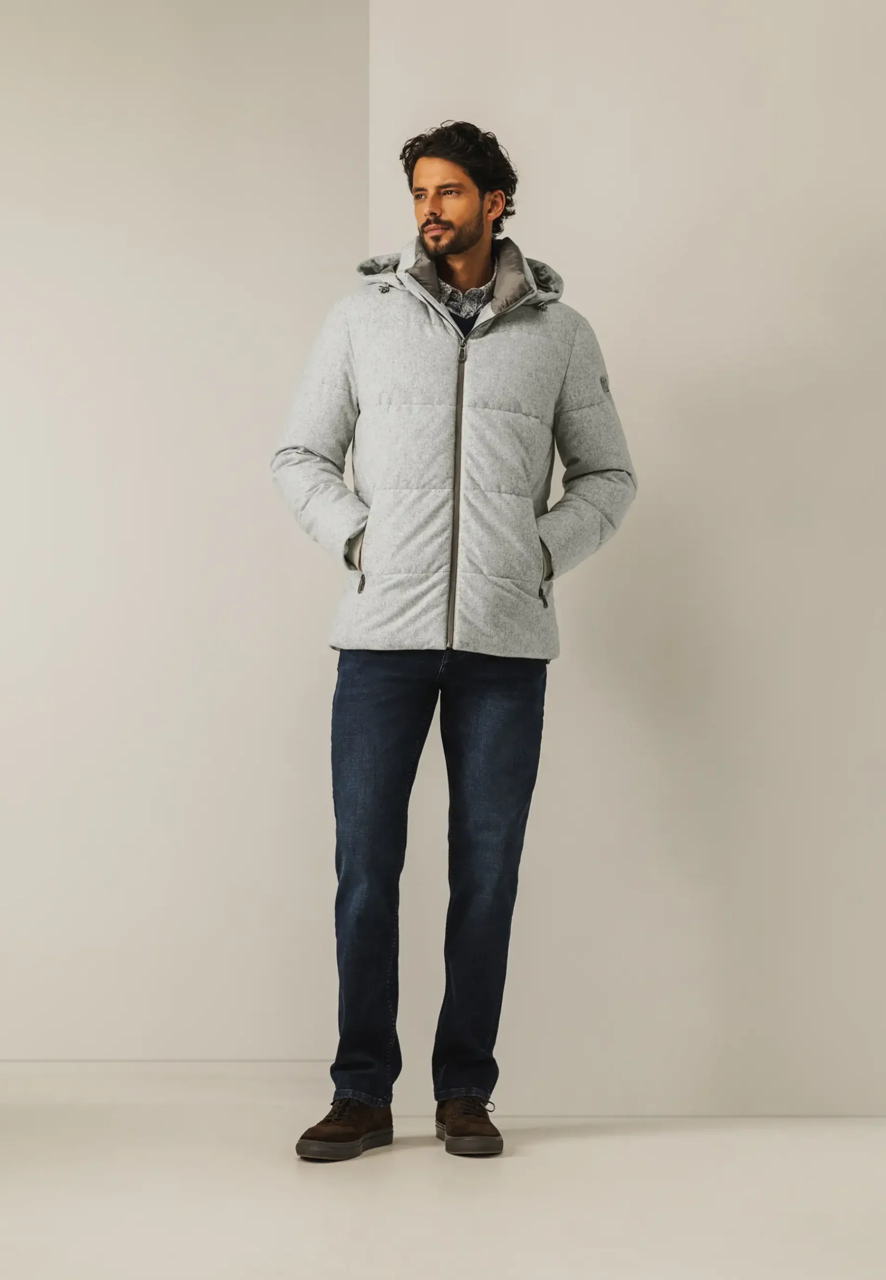 Clearance Jas met gemêleerd dessin Jassen