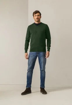 Katoenen trui met V-hals Truien