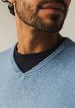 New Katoenen trui met V-hals Truien