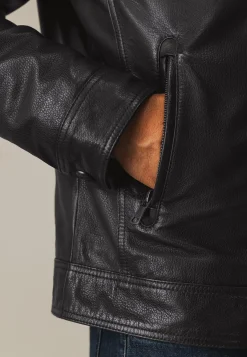 Outlet Lamsleren jas met ritssluiting Jassen