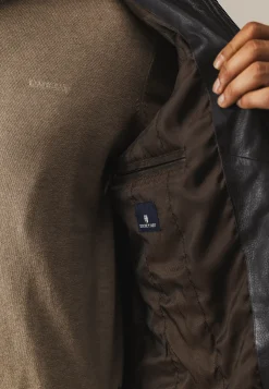 Outlet Lamsleren jas met ritssluiting Jassen