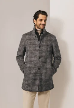 Best Mantel met ruitdessin en ritsinzet Jassen