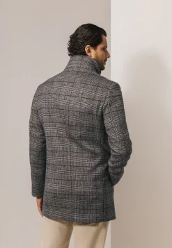 Best Mantel met ruitdessin en ritsinzet Jassen