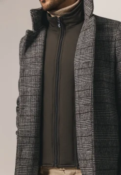 Best Mantel met ruitdessin en ritsinzet Jassen