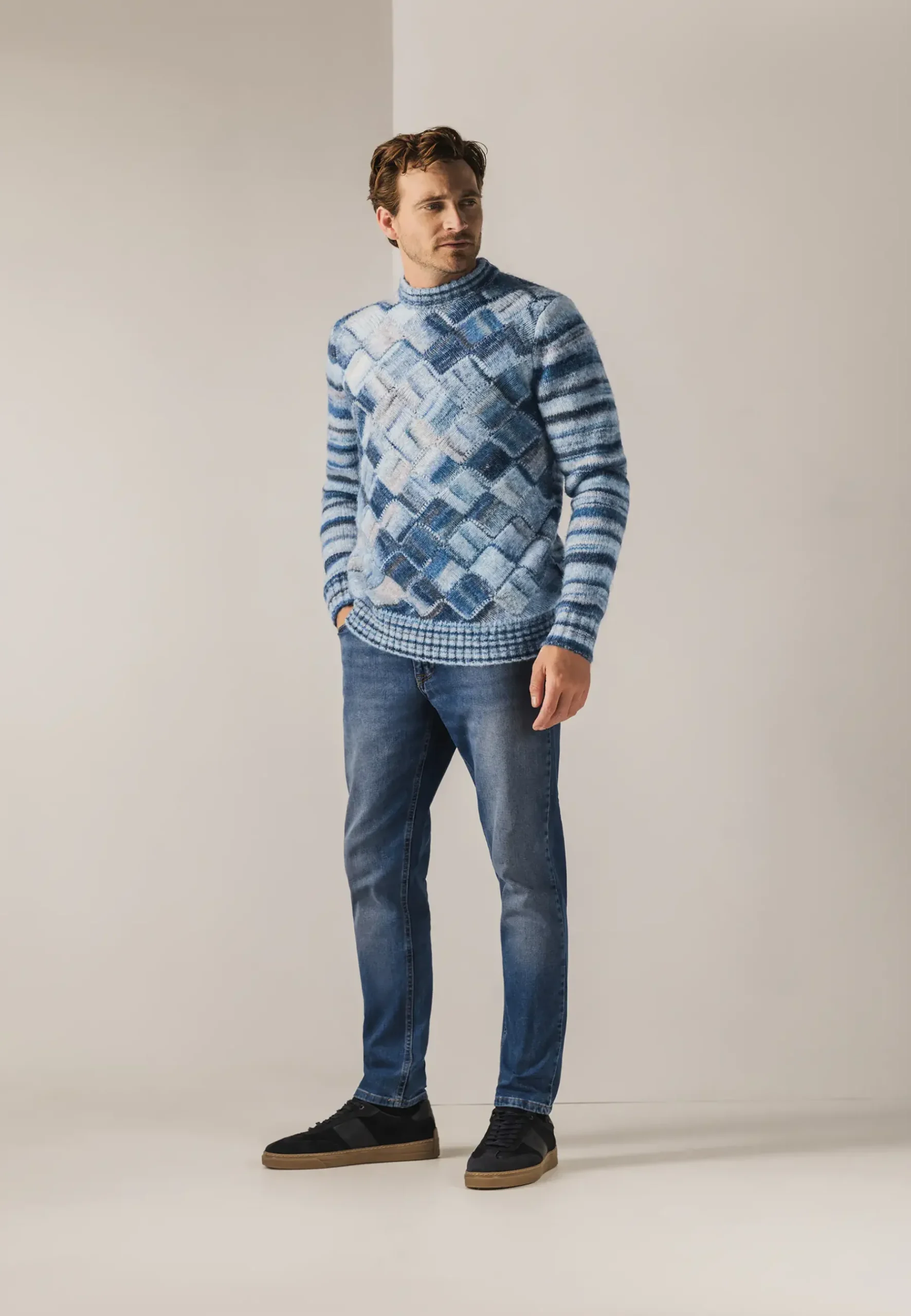 New Multi-color trui met ronde hals Truien