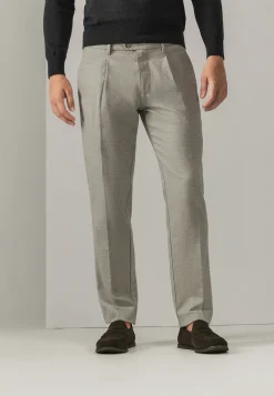 NAVIGATOR chino in stretchstof met visgraatmotief Broeken