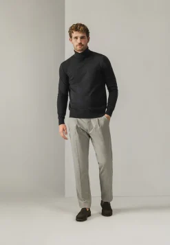 NAVIGATOR chino in stretchstof met visgraatmotief Broeken