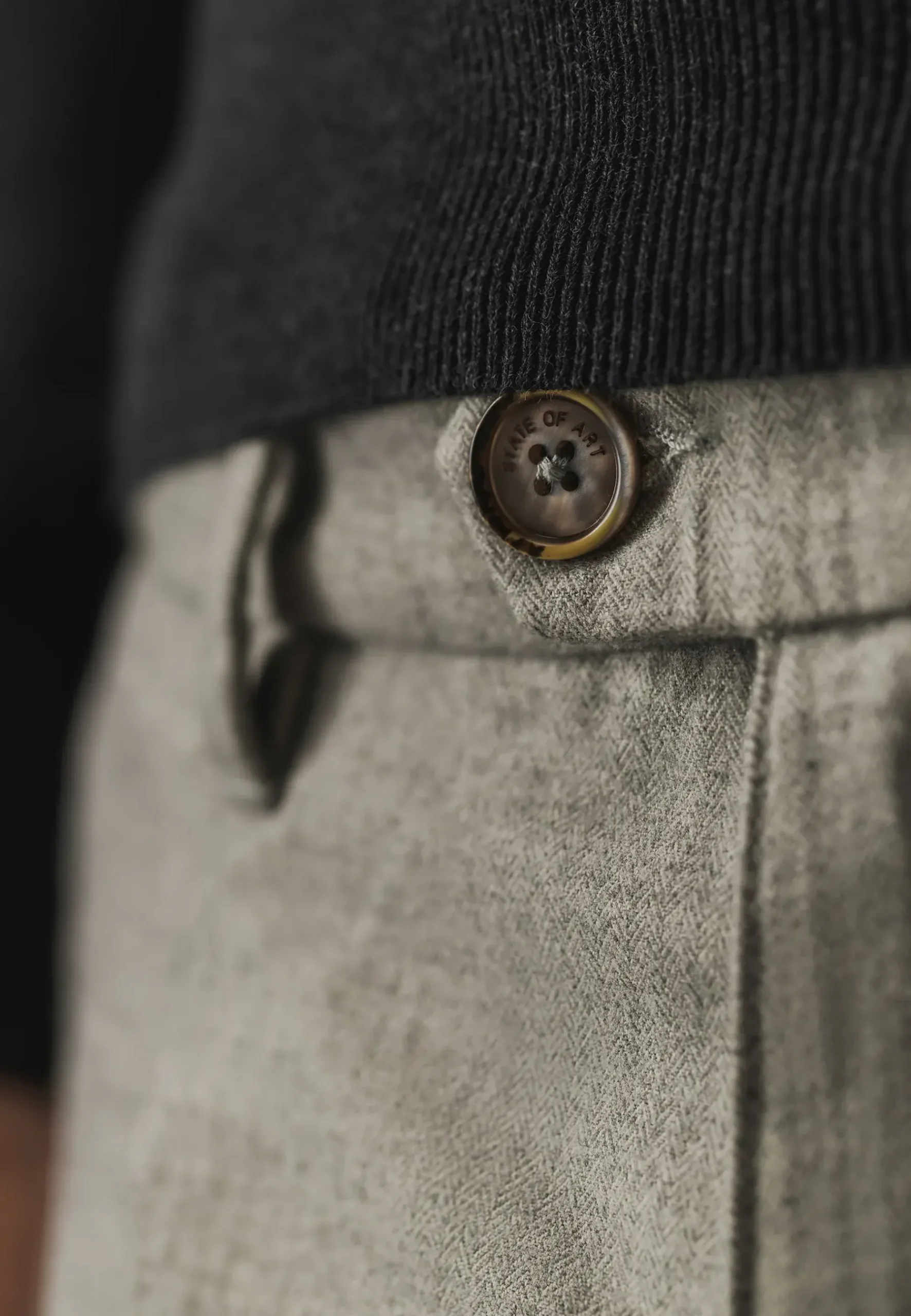 NAVIGATOR chino in stretchstof met visgraatmotief Broeken