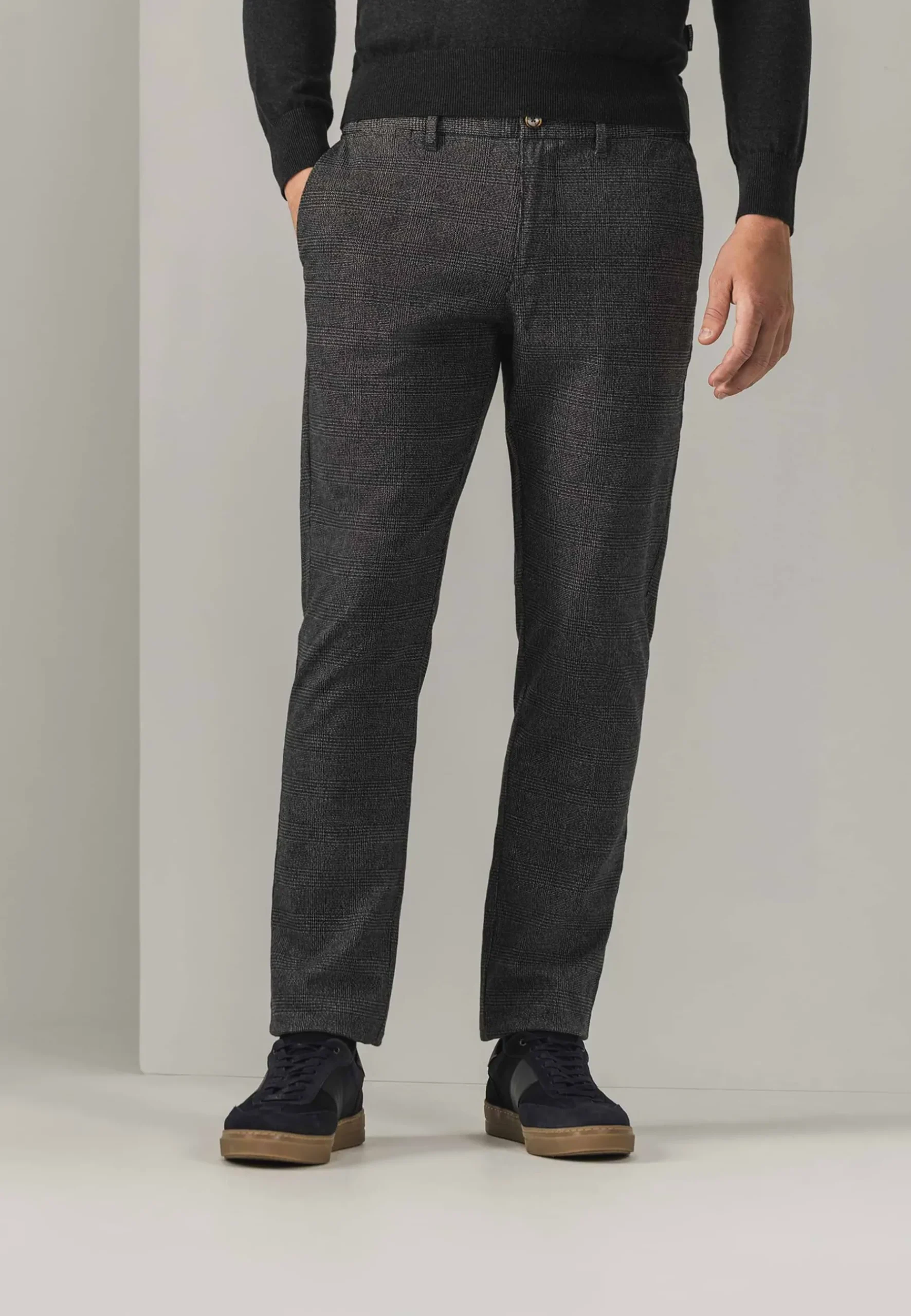 Outlet NAVIGATOR geruite chino in stretchstof Broeken