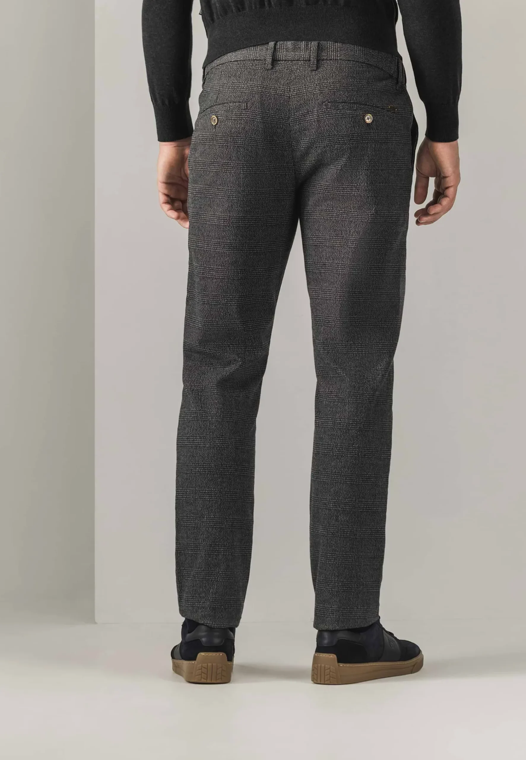 Outlet NAVIGATOR geruite chino in stretchstof Broeken