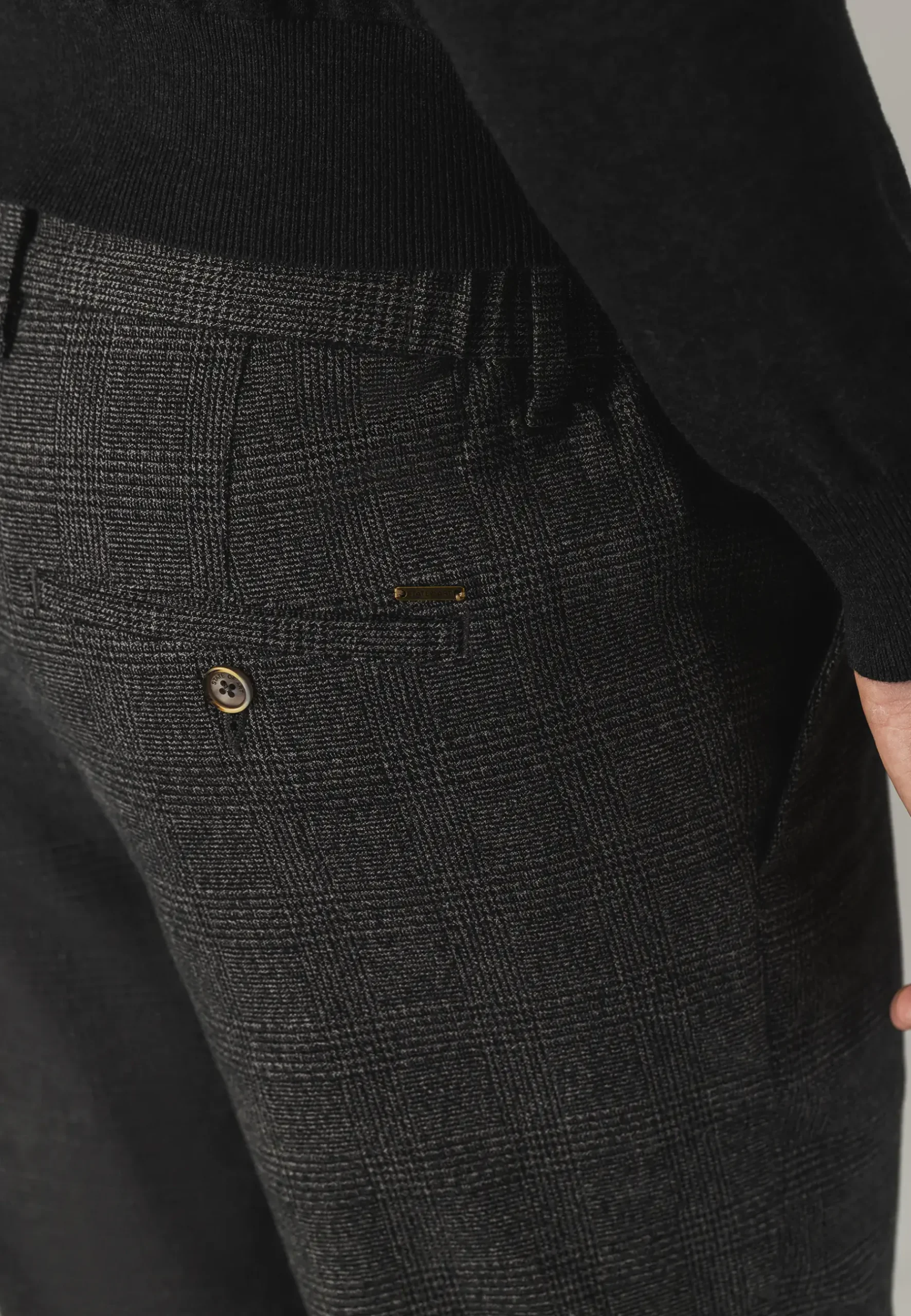 Outlet NAVIGATOR geruite chino in stretchstof Broeken