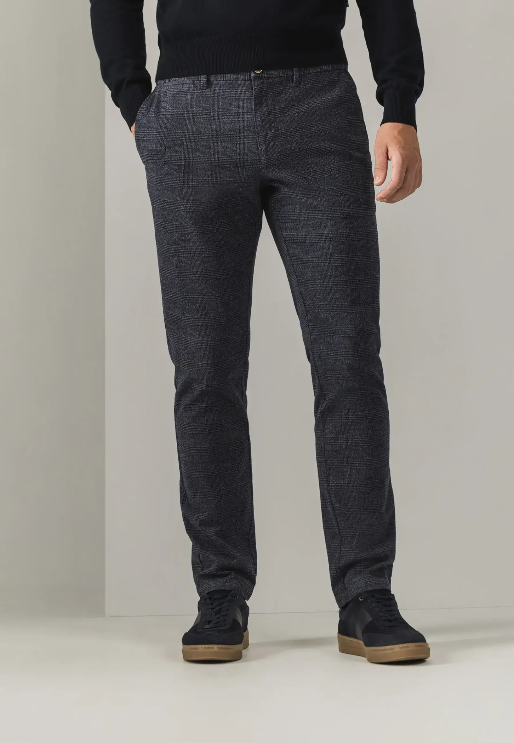 Best NAVIGATOR geruite chino in stretchstof Broeken