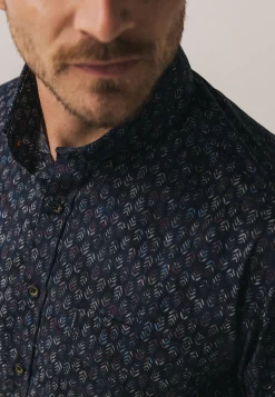 Online Overhemd met bladmotief Overhemden