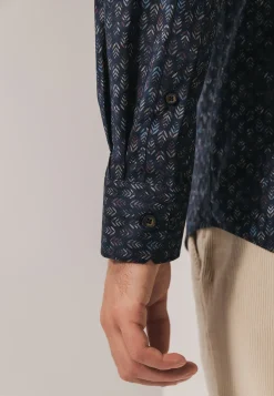 Online Overhemd met bladmotief Overhemden