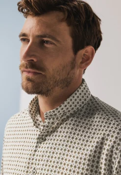 Sale Overhemd met dobbystructuur en print Overhemden