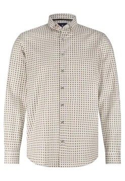 Sale Overhemd met dobbystructuur en print Overhemden