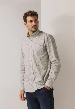 Online Overhemd met fijne streep en all-over print Overhemden