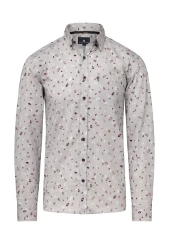 Discount Overhemd met fijne streep en all-over print Overhemden