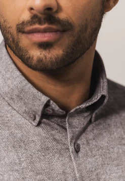 Hot Overhemd met visgraatpatroon Overhemden