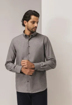 New Overhemd van gemêleerde twillstof Overhemden