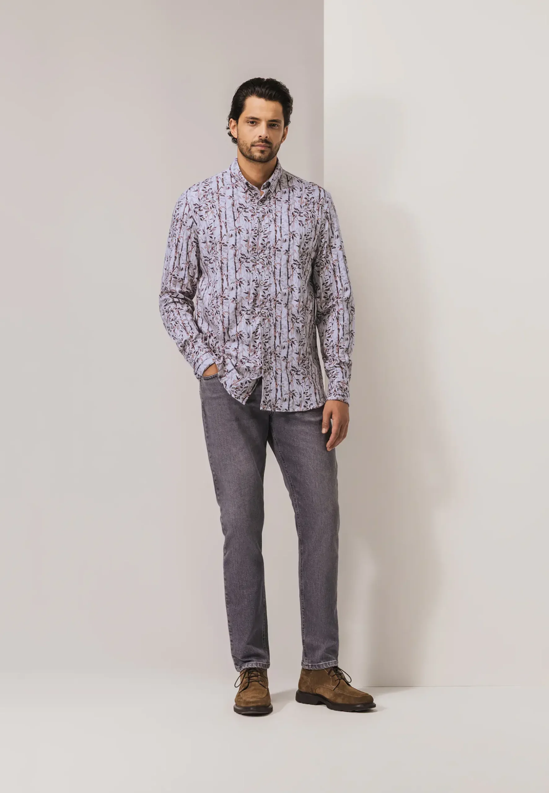 Overhemd van katoenen jerseystof Overhemden