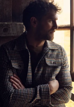 Clearance Overshirt met pied-de-poule dessin Overshirts|Overhemden