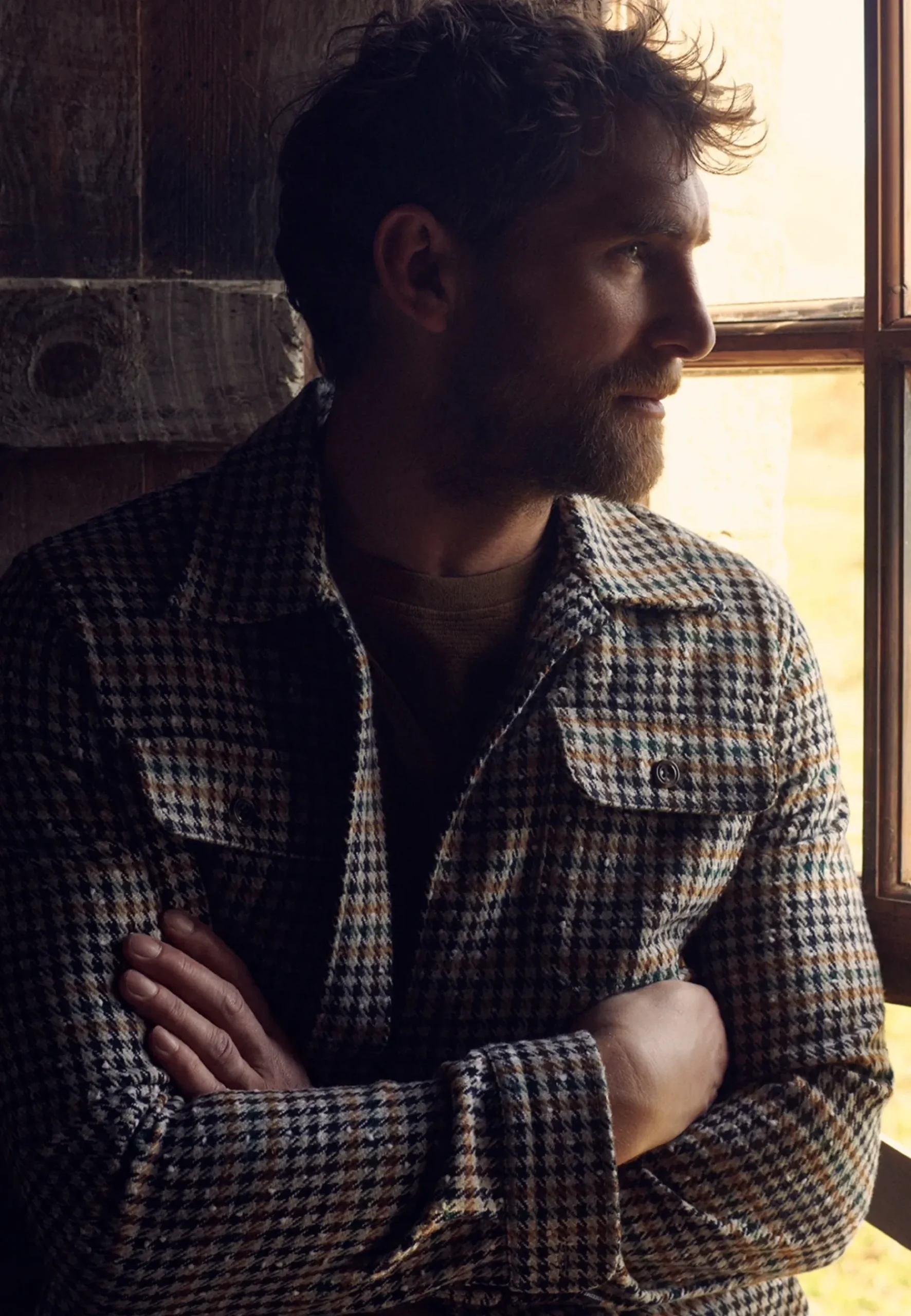 Clearance Overshirt met pied-de-poule dessin Overshirts|Overhemden