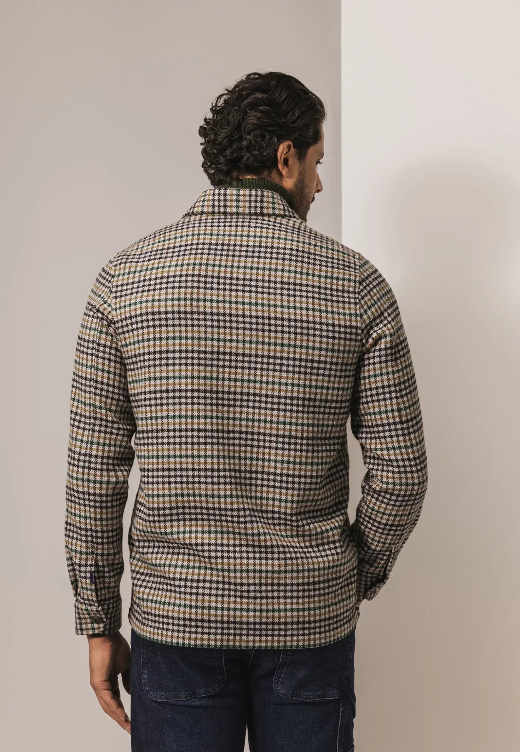 Clearance Overshirt met pied-de-poule dessin Overshirts|Overhemden