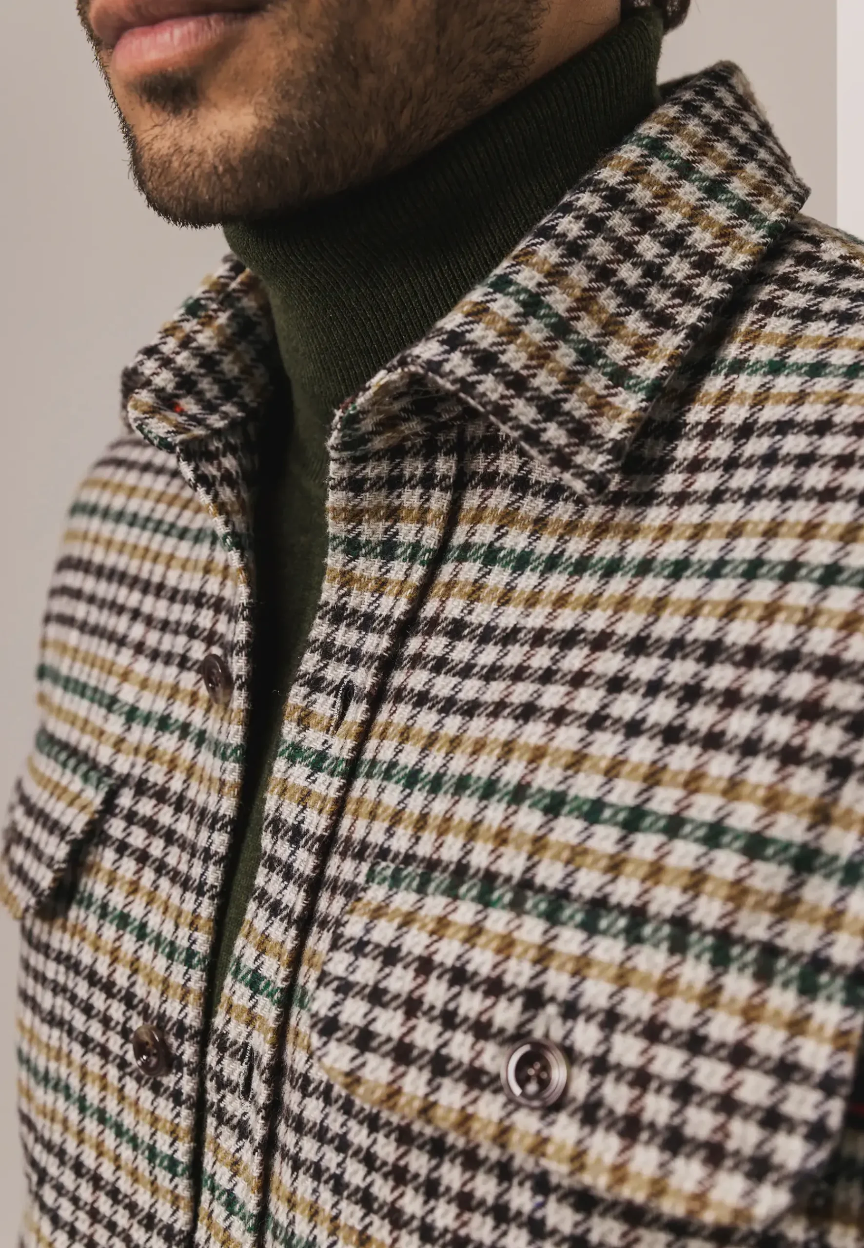 Clearance Overshirt met pied-de-poule dessin Overshirts|Overhemden