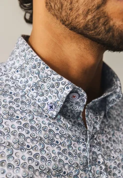 Poplin overhemd met all-over print Overhemden