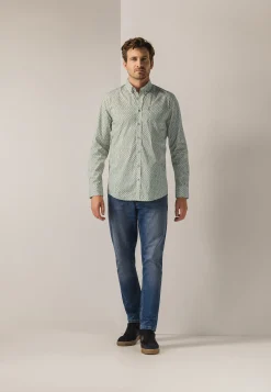 Discount Poplin overhemd met all-over print Overhemden