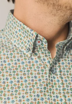 Discount Poplin overhemd met all-over print Overhemden