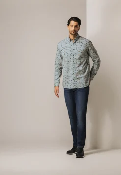 New Poplin overhemd met all-over print Overhemden