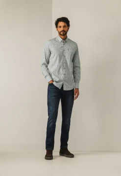 New Poplin overhemd met all-over print Overhemden